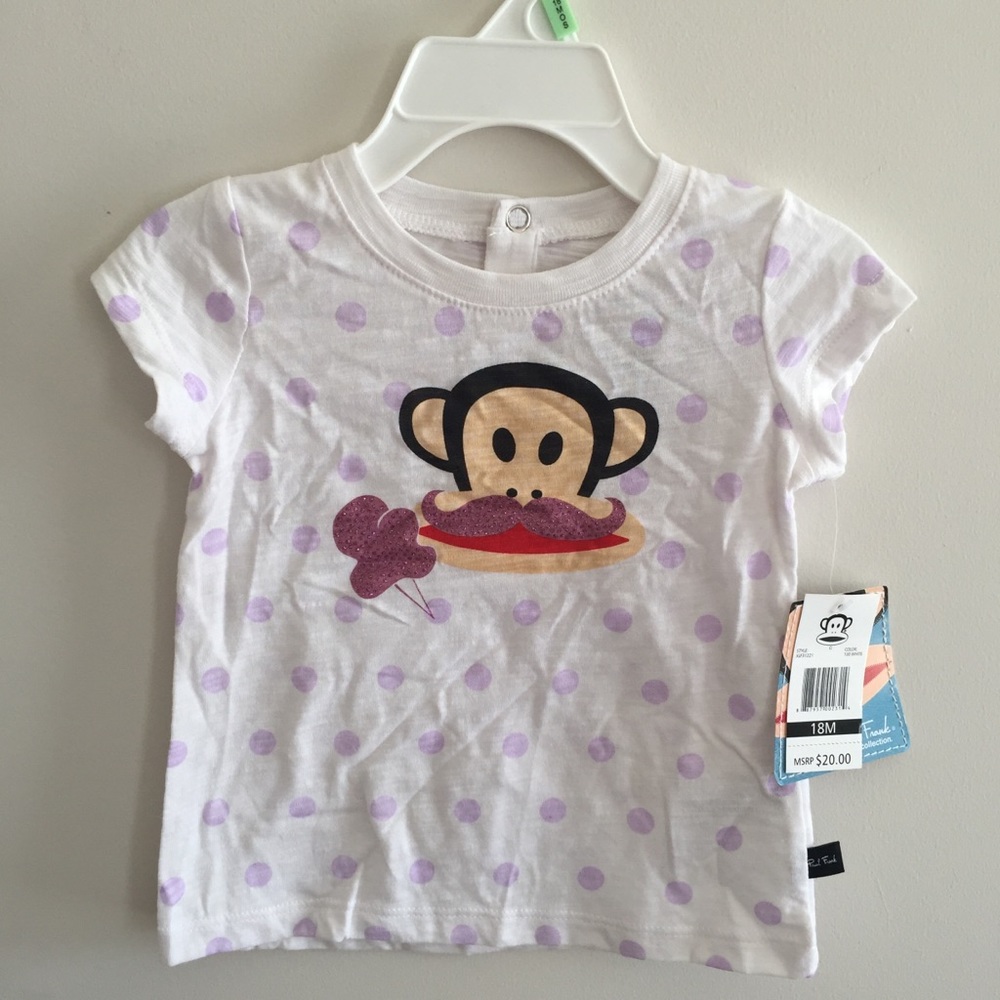 NWT PAUL FRANK POLKA DOT SHORT SLEEVE GRAPHIC TEE